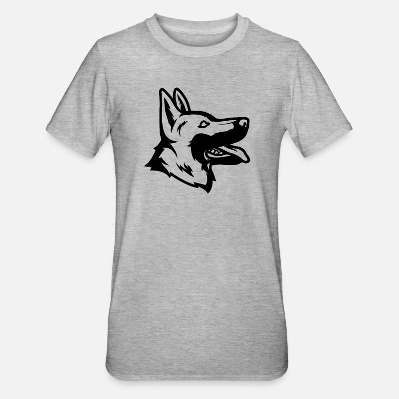 Deutscher Schäferhund - Unisex Polycotton T-Shirt - Grau meliert