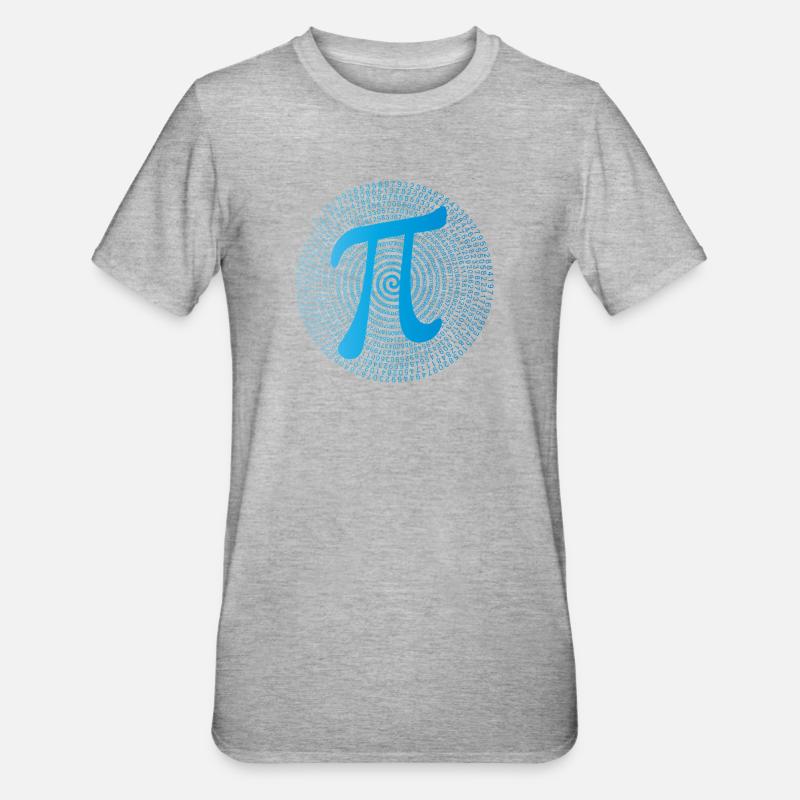 π (pi) dans Data Spiral - T-shirt polycoton Unisexe - gris chiné