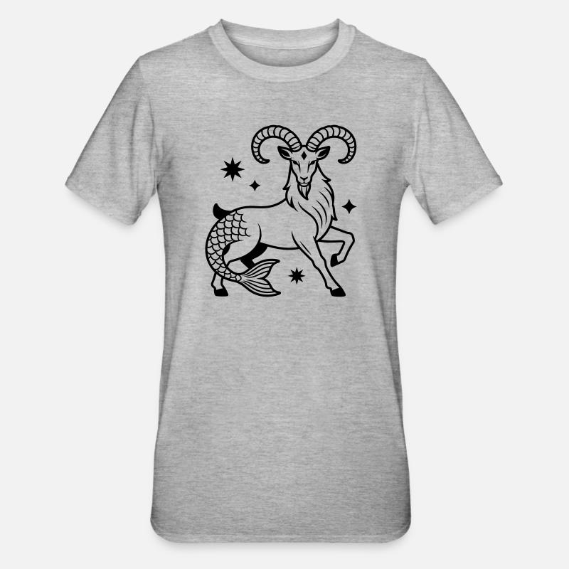 Steinbock - Unisex Polycotton T-Shirt - Grau meliert