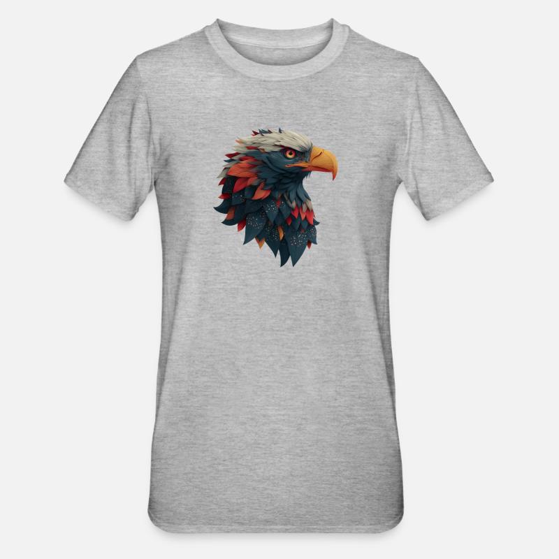 Powerful Eagle Head, Strong, Determined Gift - Unisex Polycotton T-Shirt - heather grey