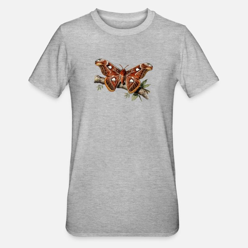 Attacus moth - Unisex Polycotton T-Shirt - heather grey