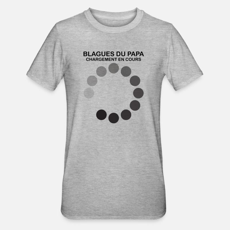 Cercle de Points Noirs Abstraits - T-shirt polycoton Unisexe - gris chiné