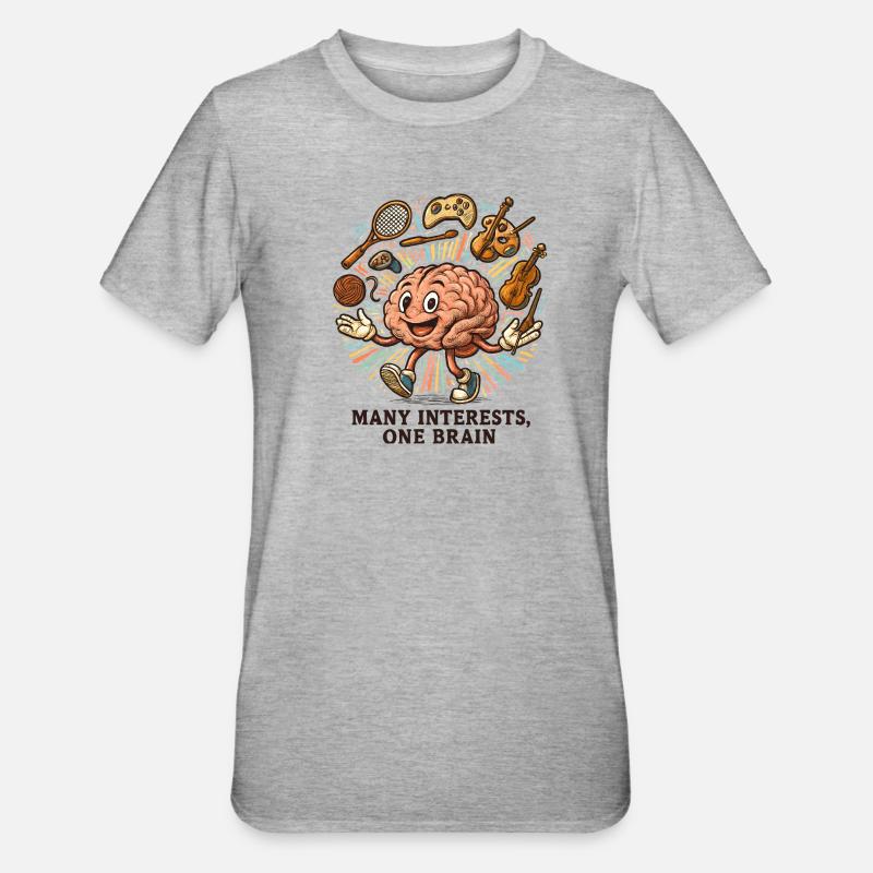 Versatile Brain: Many Passions ADHD ADHD - Unisex Polycotton T-Shirt - heather grey