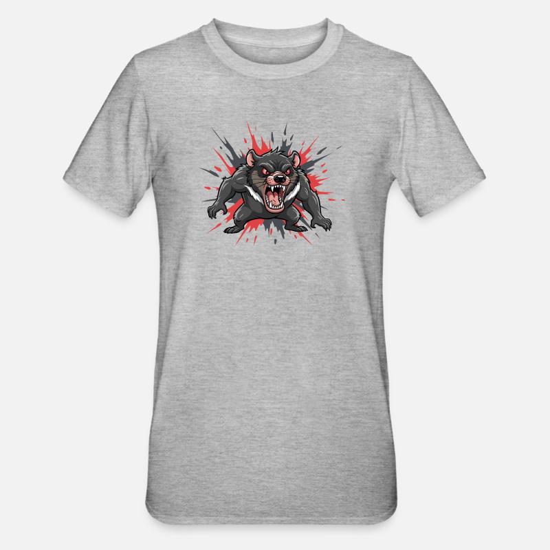 Tasmanian devil in comic style - Unisex Polycotton T-Shirt - heather grey