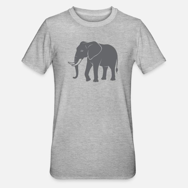 Elephant - Unisex Polycotton T-Shirt - heather grey
