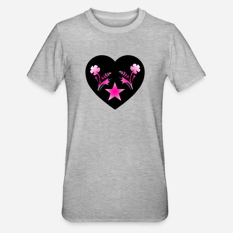 Fleur - T-shirt polycoton Unisexe - gris chiné