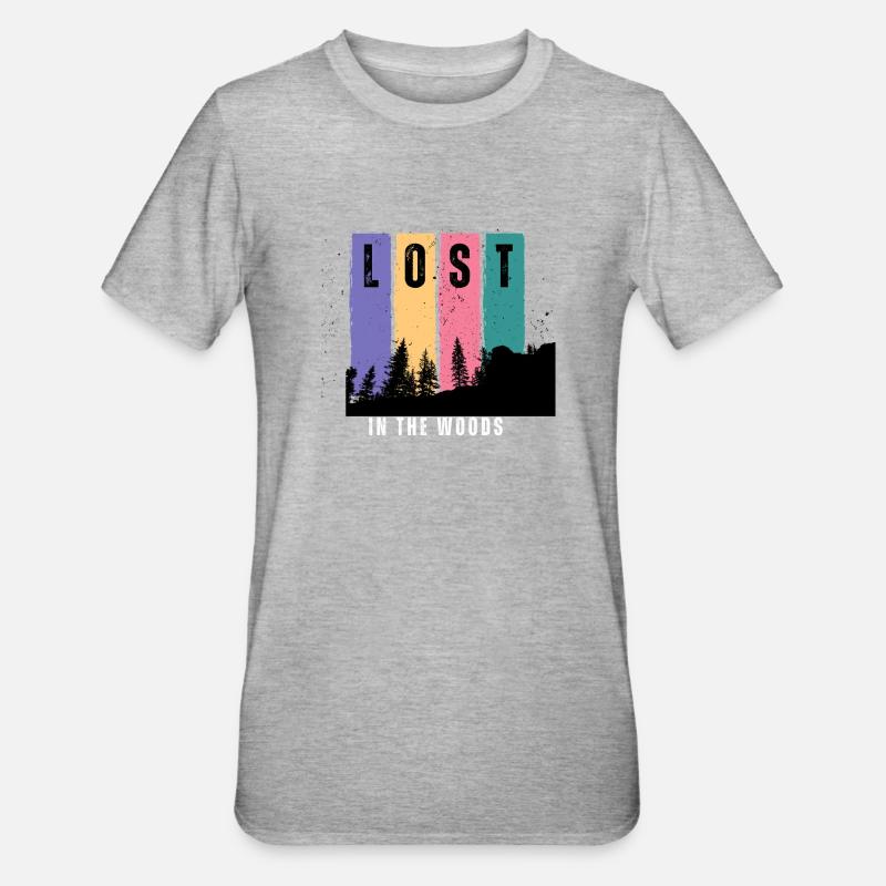 Perdu dans les bois - T-shirt polycoton Unisexe - gris chiné