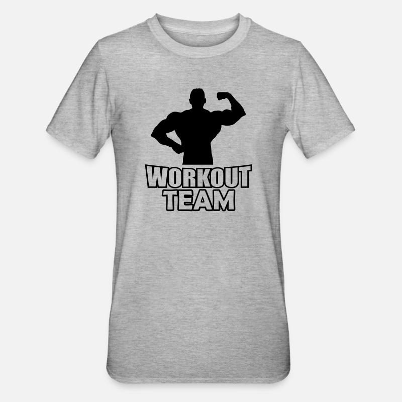 workout_team- - Unisex Polycotton T-Shirt - heather grey