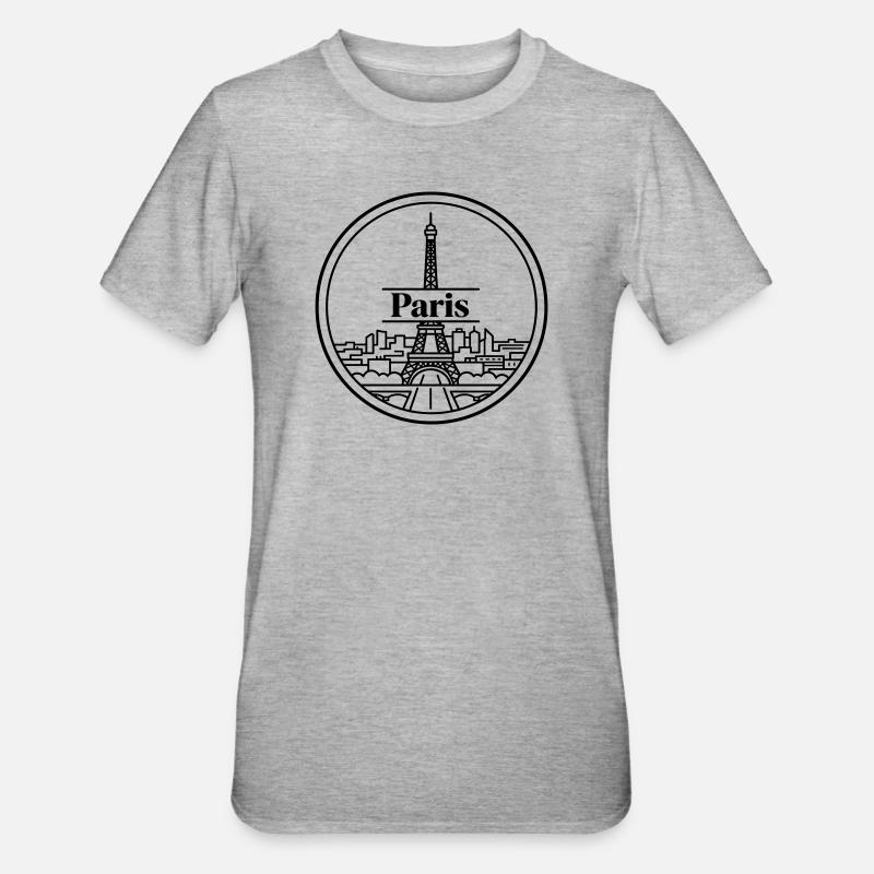 Paris - T-shirt polycoton Unisexe - gris chiné