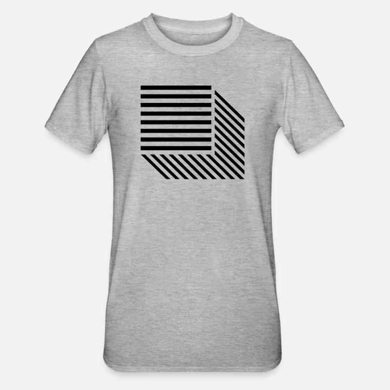 Square Lines design - Unisex Polycotton T-Shirt - heather grey
