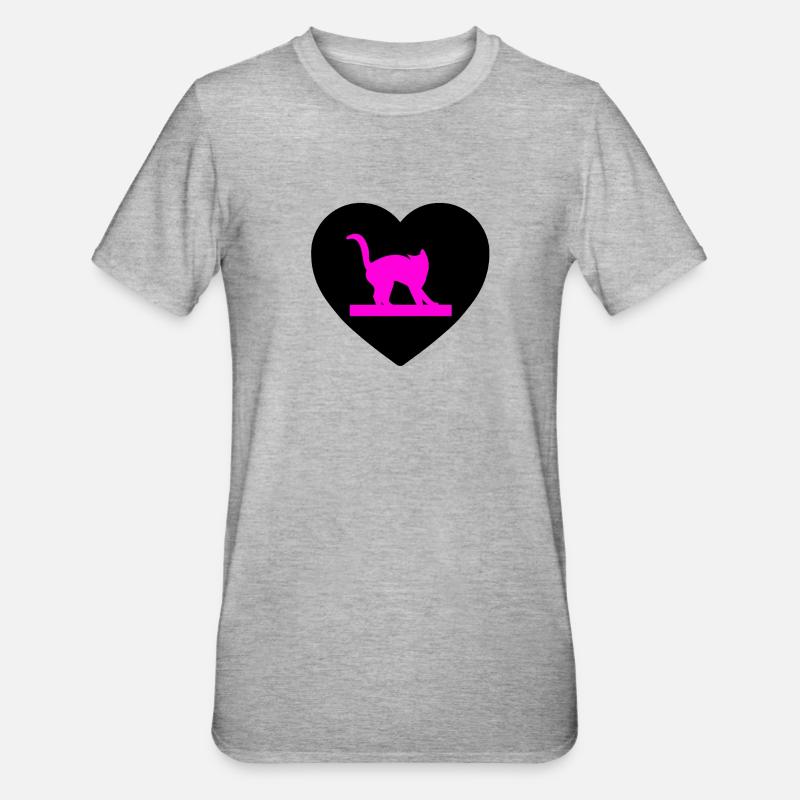feline - Unisex Polycotton T-Shirt - heather grey