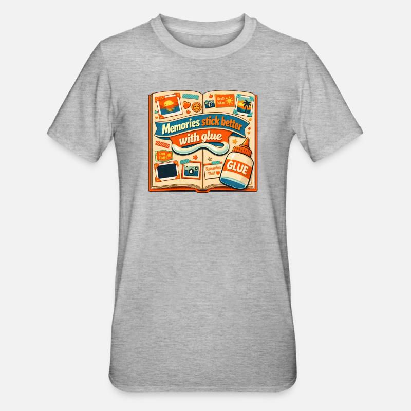 Souvenirs collants | Scrapbooking - T-shirt polycoton Unisexe - gris chiné