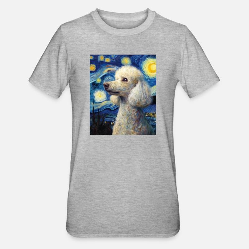 Caniche - T-shirt polycoton Unisexe - gris chiné