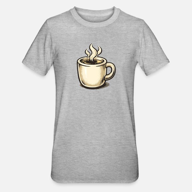 Café - T-shirt polycoton Unisexe - gris chiné
