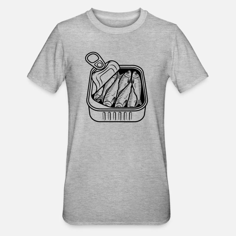 Sardinen - Unisex Polycotton T-Shirt - Grau meliert