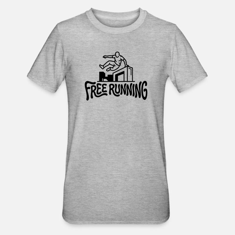 coureur libre - T-shirt polycoton Unisexe - gris chiné