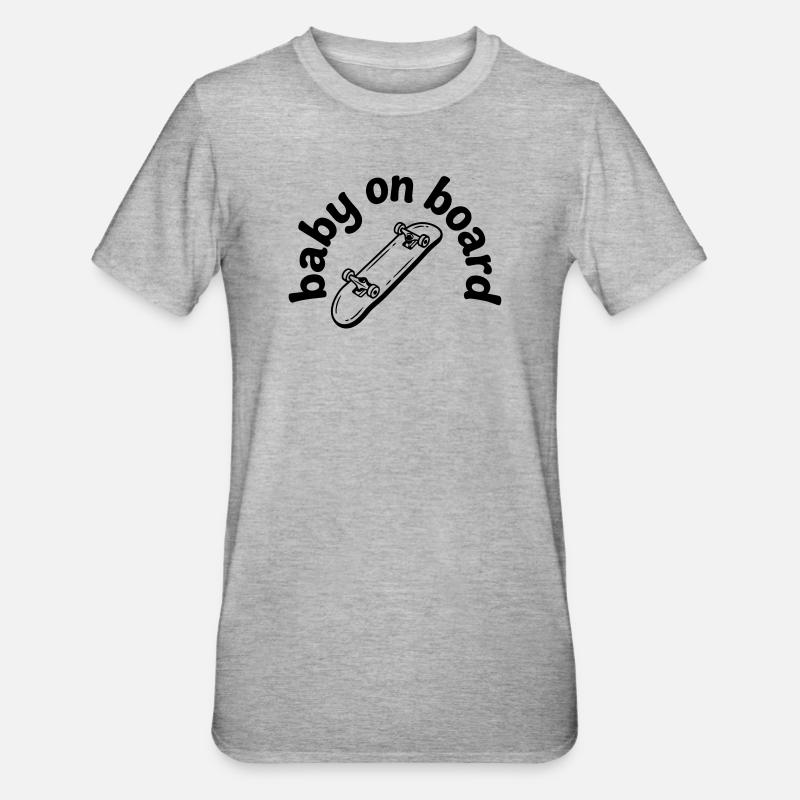 Bébé skateboard - T-shirt polycoton Unisexe - gris chiné