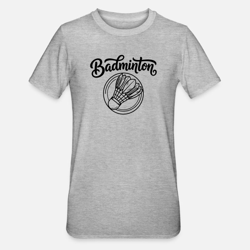 badminton - Unisex Polycotton T-Shirt - heather grey
