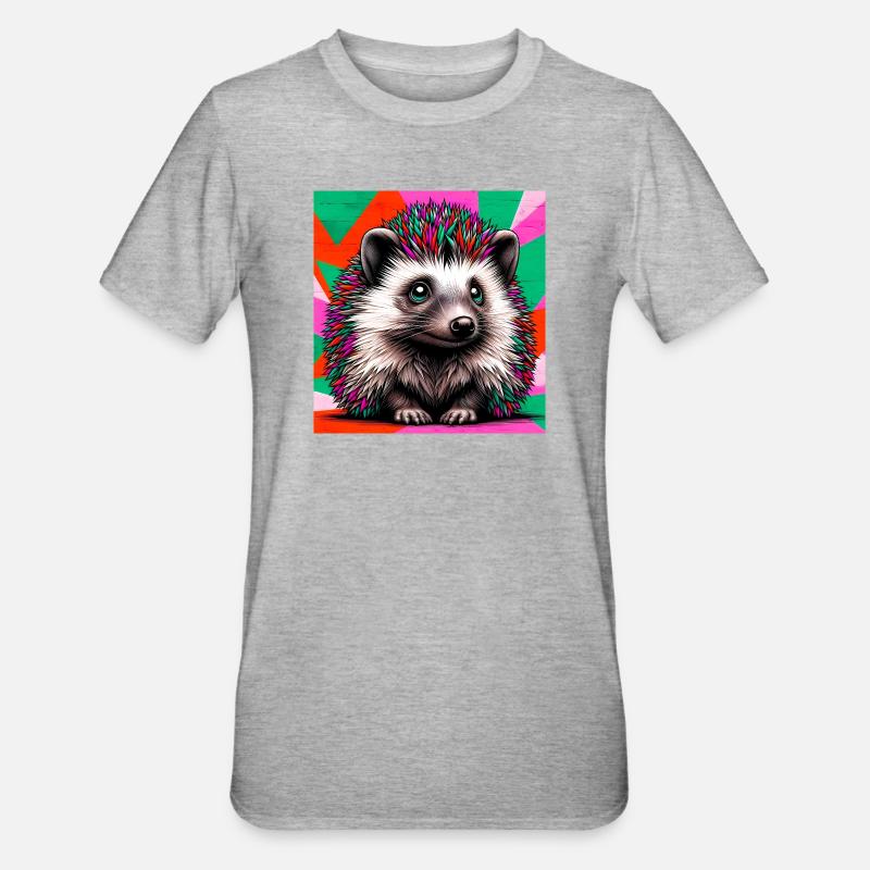 hérisson - T-shirt polycoton Unisexe - gris chiné