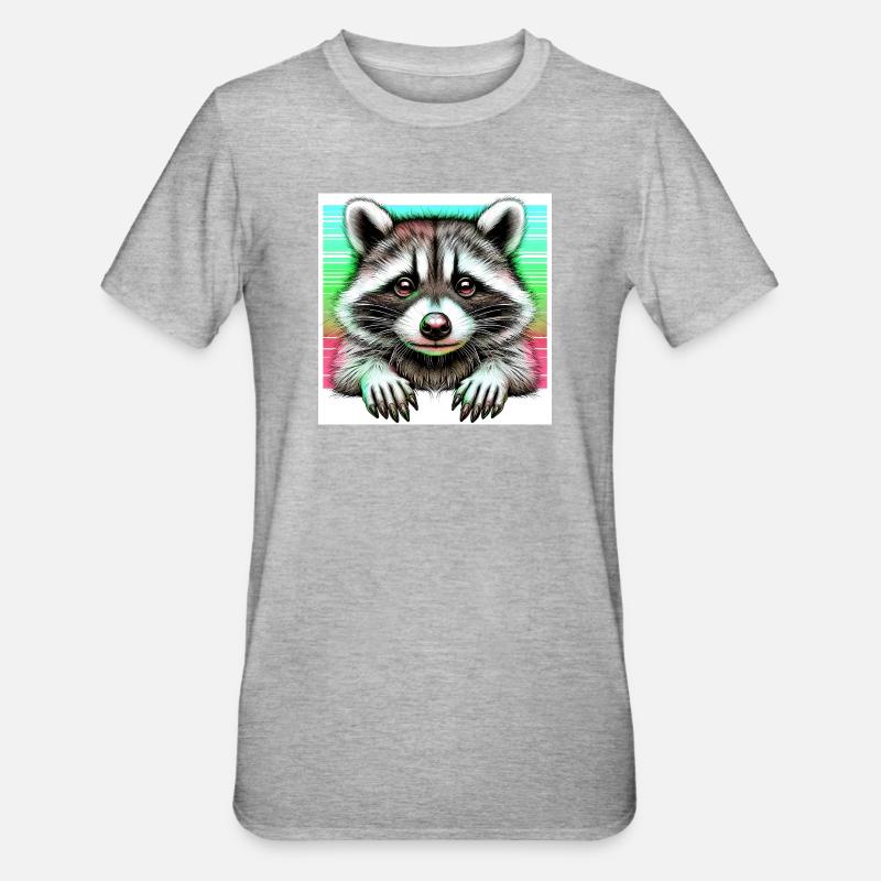 Raton laveur - T-shirt polycoton Unisexe - gris chiné