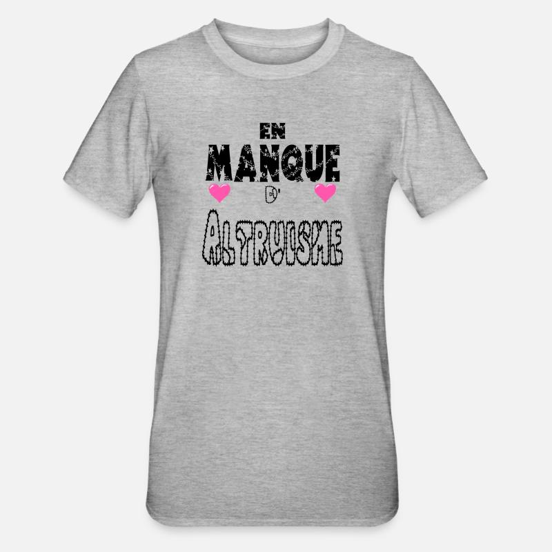 Lacking altruism - Unisex Polycotton T-Shirt - heather grey