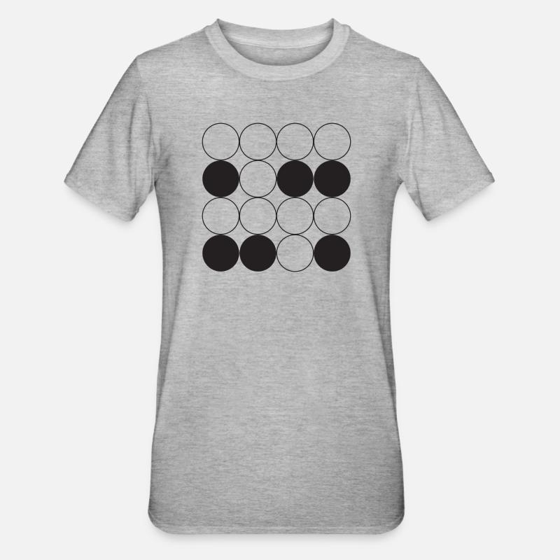 Conception en grille circulaire - T-shirt polycoton Unisexe - gris chiné