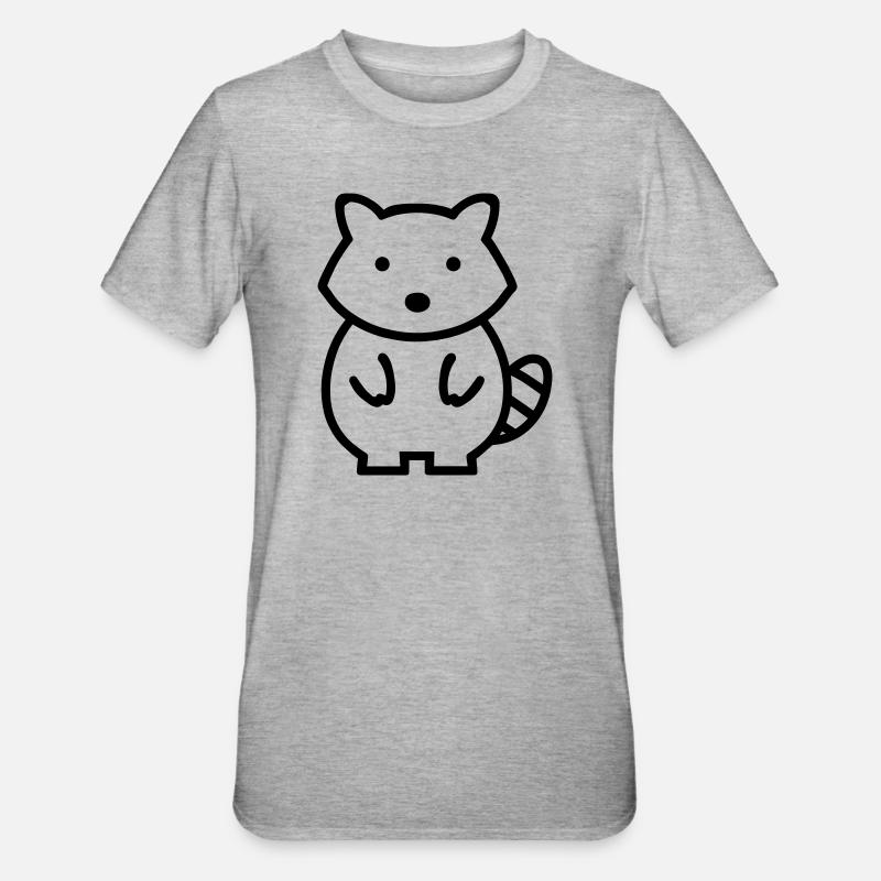 raton laveur - T-shirt polycoton Unisexe - gris chiné