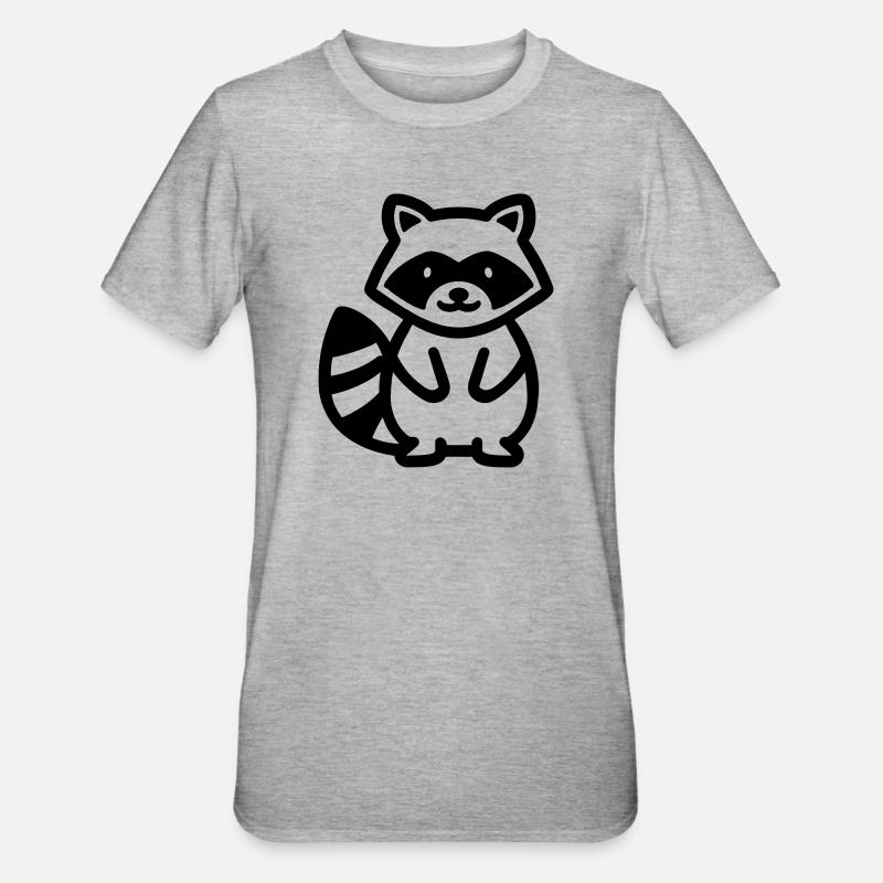 raton laveur - T-shirt polycoton Unisexe - gris chiné