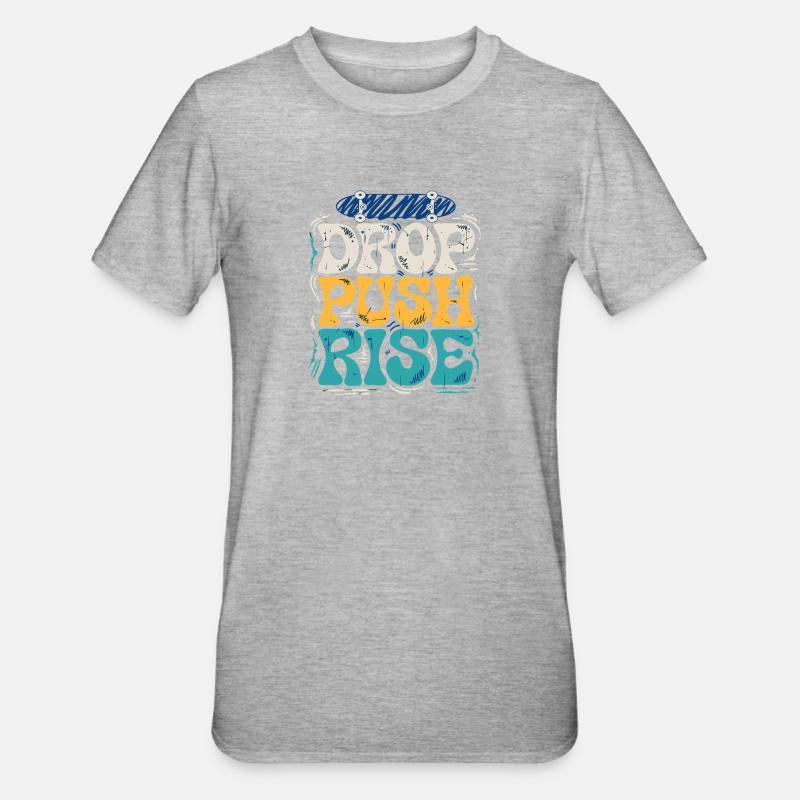 Push Rise Skateboard Graffiti - T-shirt polycoton Unisexe - gris chiné