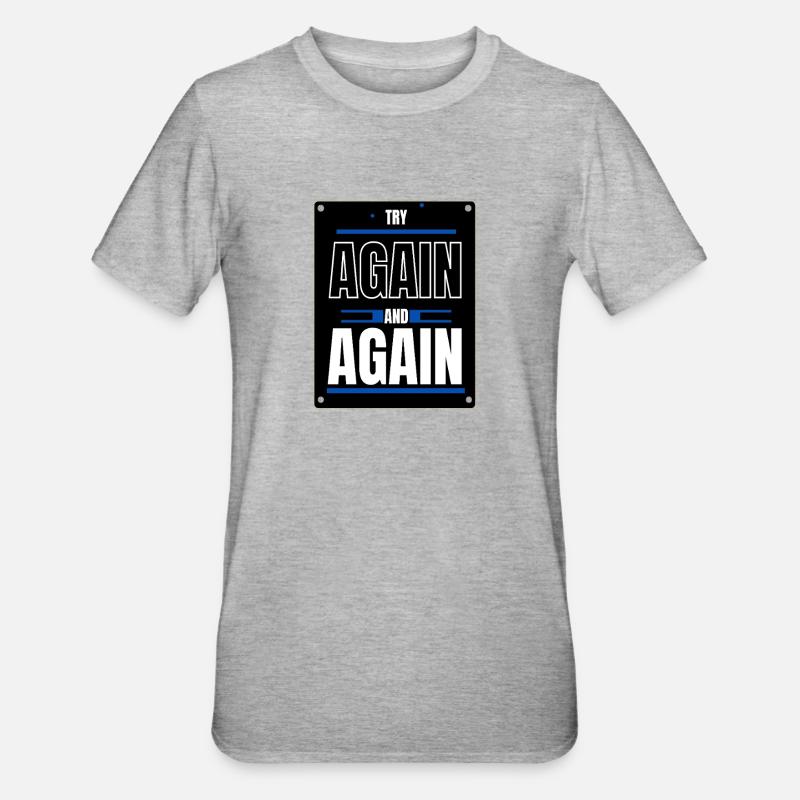 Try again - Unisex Polycotton T-Shirt - heather grey