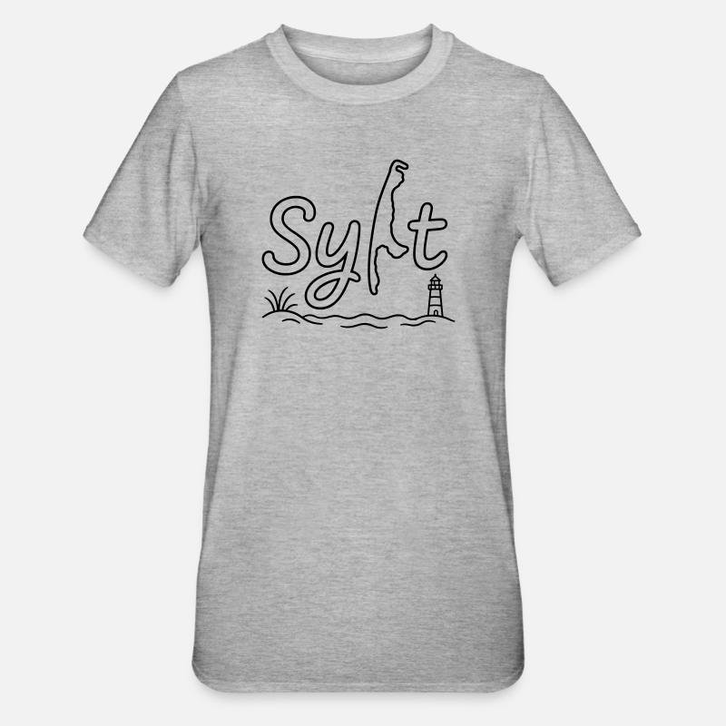 Synopsis de l’île Sylt - T-shirt polycoton Unisexe - gris chiné