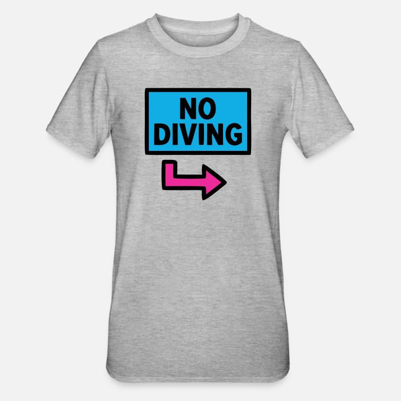 No Diving Sign Pool Retro - Unisex Polycotton T-Shirt - heather grey