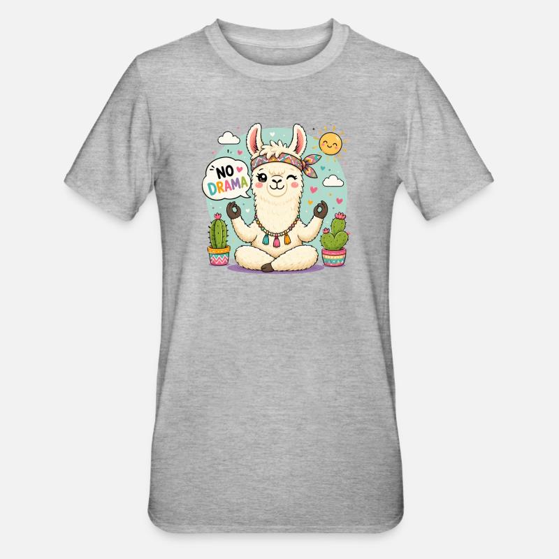 Pas de drame Lama - T-shirt polycoton Unisexe - gris chiné