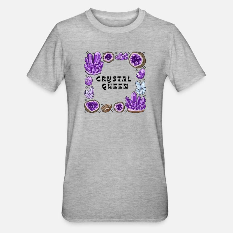 Amnetyst Crystal Geode Circle - Unisex Polycotton T-Shirt - heather grey