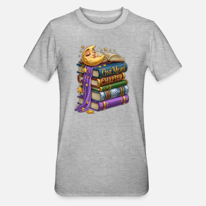 One More Chapter Sleeping Moon Book Lover - Unisex Polycotton T-Shirt - heather grey