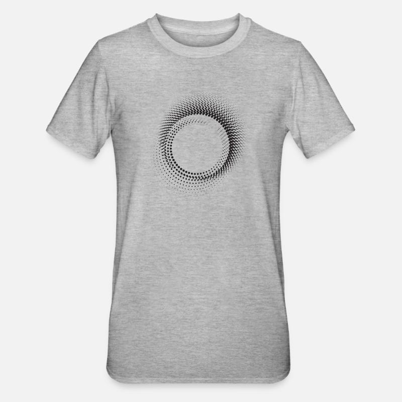 Halo Dot Ring Pattern - Unisex Polycotton T-Shirt - heather grey