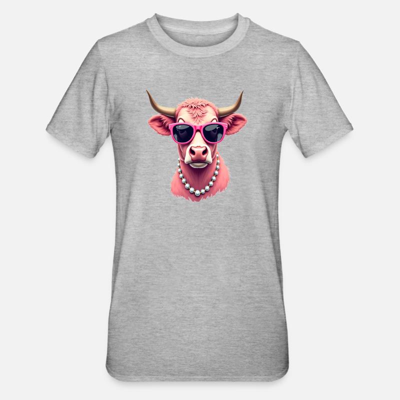 Vache - T-shirt polycoton Unisexe - gris chiné