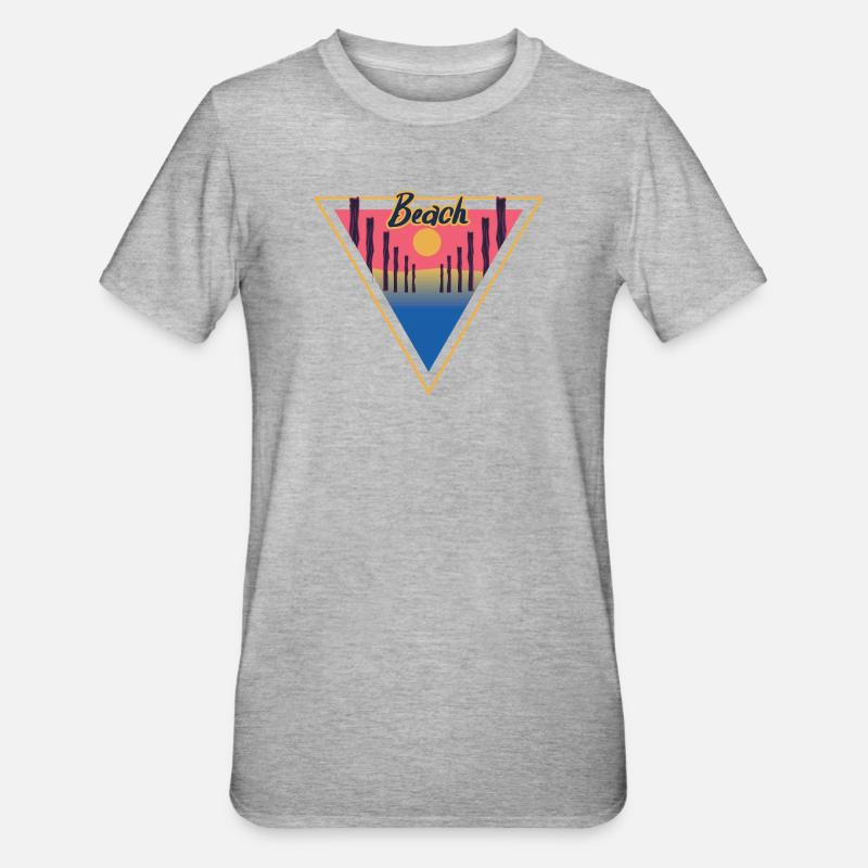 Beach Triangle - Unisex Polycotton T-Shirt - heather grey
