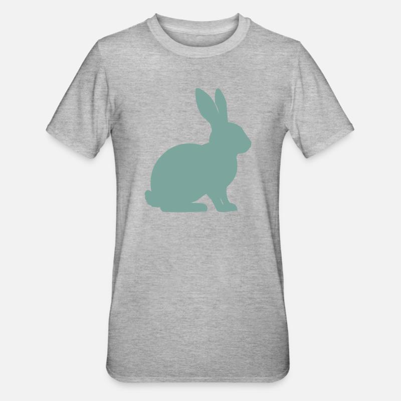 Rabbit Silhouette - Unisex Polycotton T-Shirt - heather grey