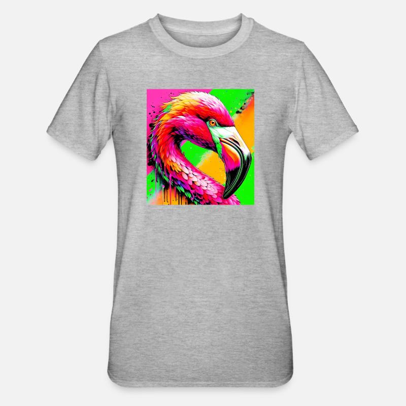 Flamant - T-shirt polycoton Unisexe - gris chiné