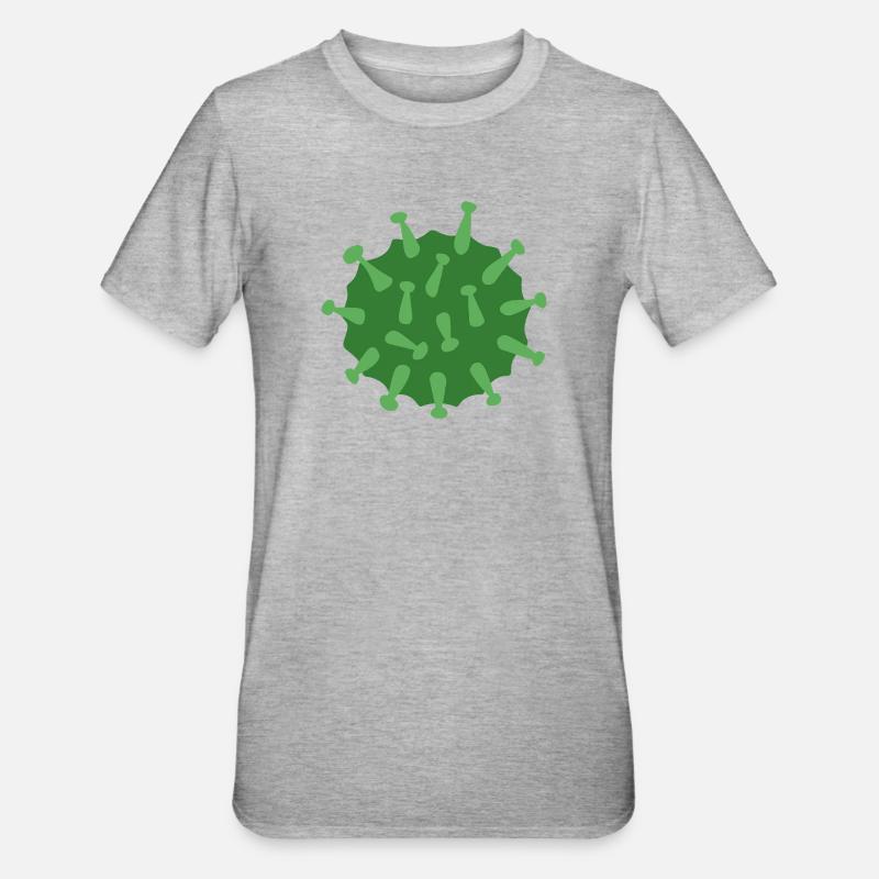 Virus Vert - T-shirt polycoton Unisexe - gris chiné