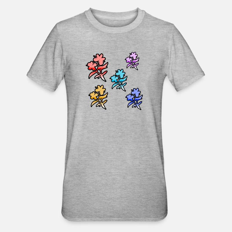 Fleur - T-shirt polycoton Unisexe - gris chiné