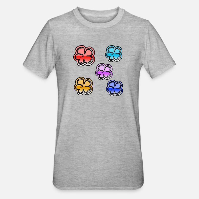 Fleur - T-shirt polycoton Unisexe - gris chiné