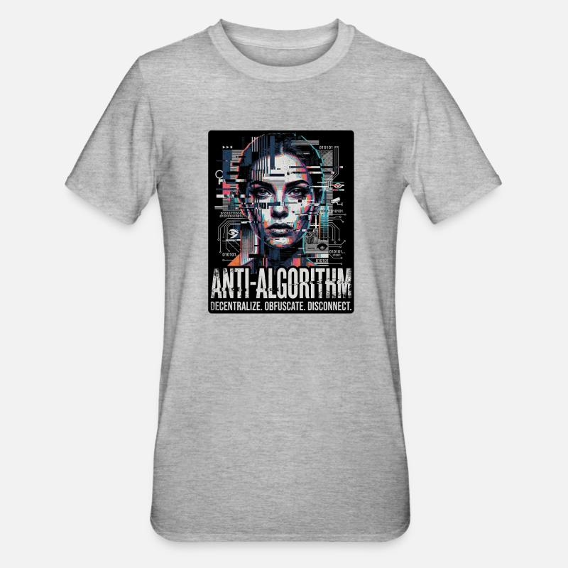 Anti Algorithm - Unisex Polycotton T-Shirt - heather grey