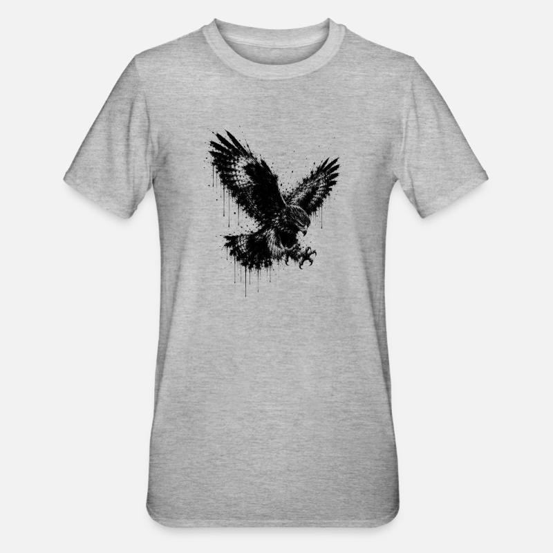 Éclaboussures d’aigle - T-shirt polycoton Unisexe - gris chiné