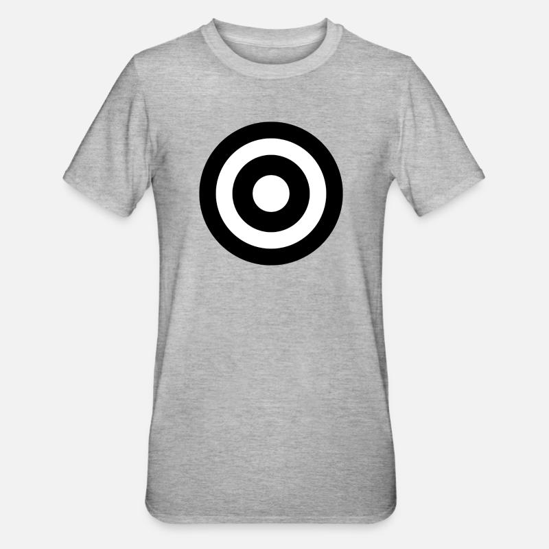 Black Target - Unisex Polycotton T-Shirt - heather grey