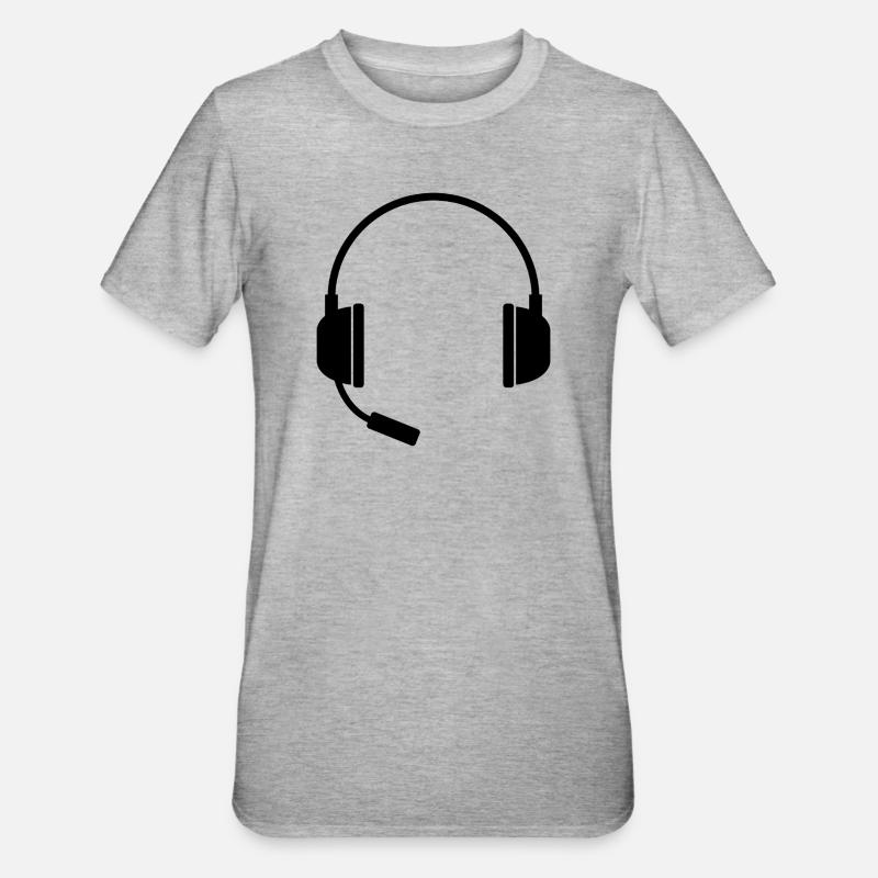 Casque avec micro - T-shirt polycoton Unisexe - gris chiné