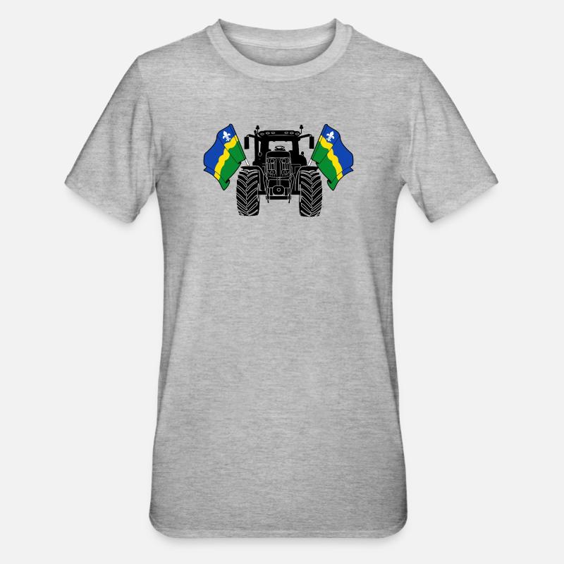 Flevoland_Tractor_Pride - Unisex Polycotton T-Shirt - Grau meliert