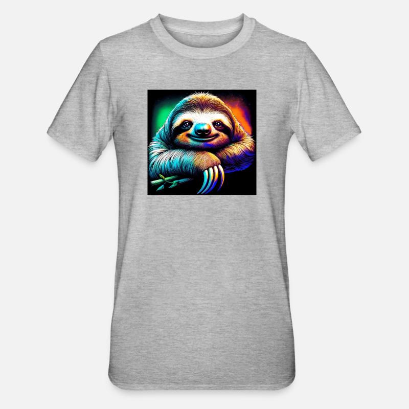 sloth - Unisex Polycotton T-Shirt - heather grey