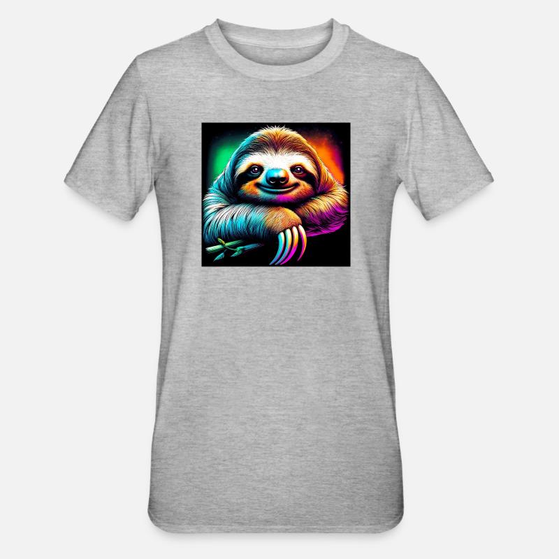 sloth - Unisex Polycotton T-Shirt - heather grey